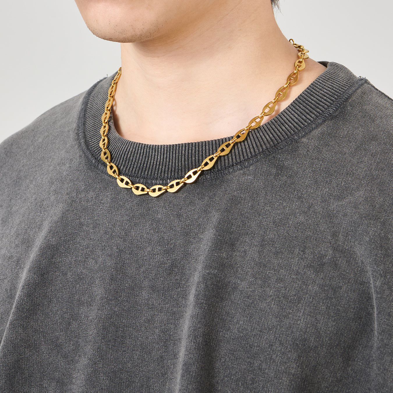 7.5mm Anchor Chain Link Choker Necklace for