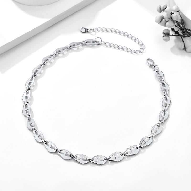 7.5mm Anchor Chain Link Choker Necklace for