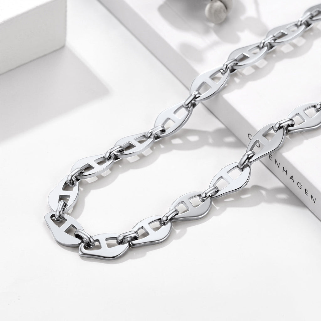 7.5mm Anchor Chain Link Choker Necklace for