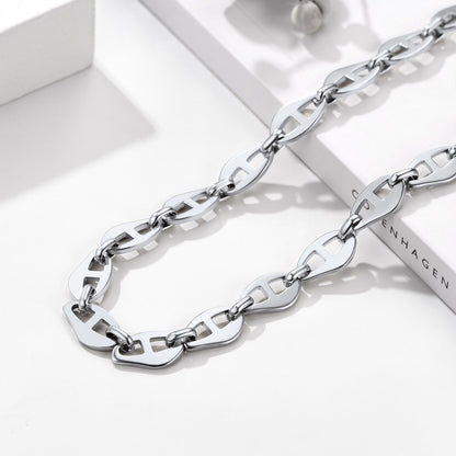 7.5mm Anchor Chain Link Choker Necklace for