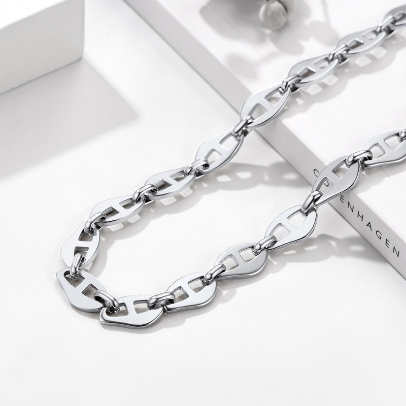 7.5mm Anchor Chain Link Choker Necklace for