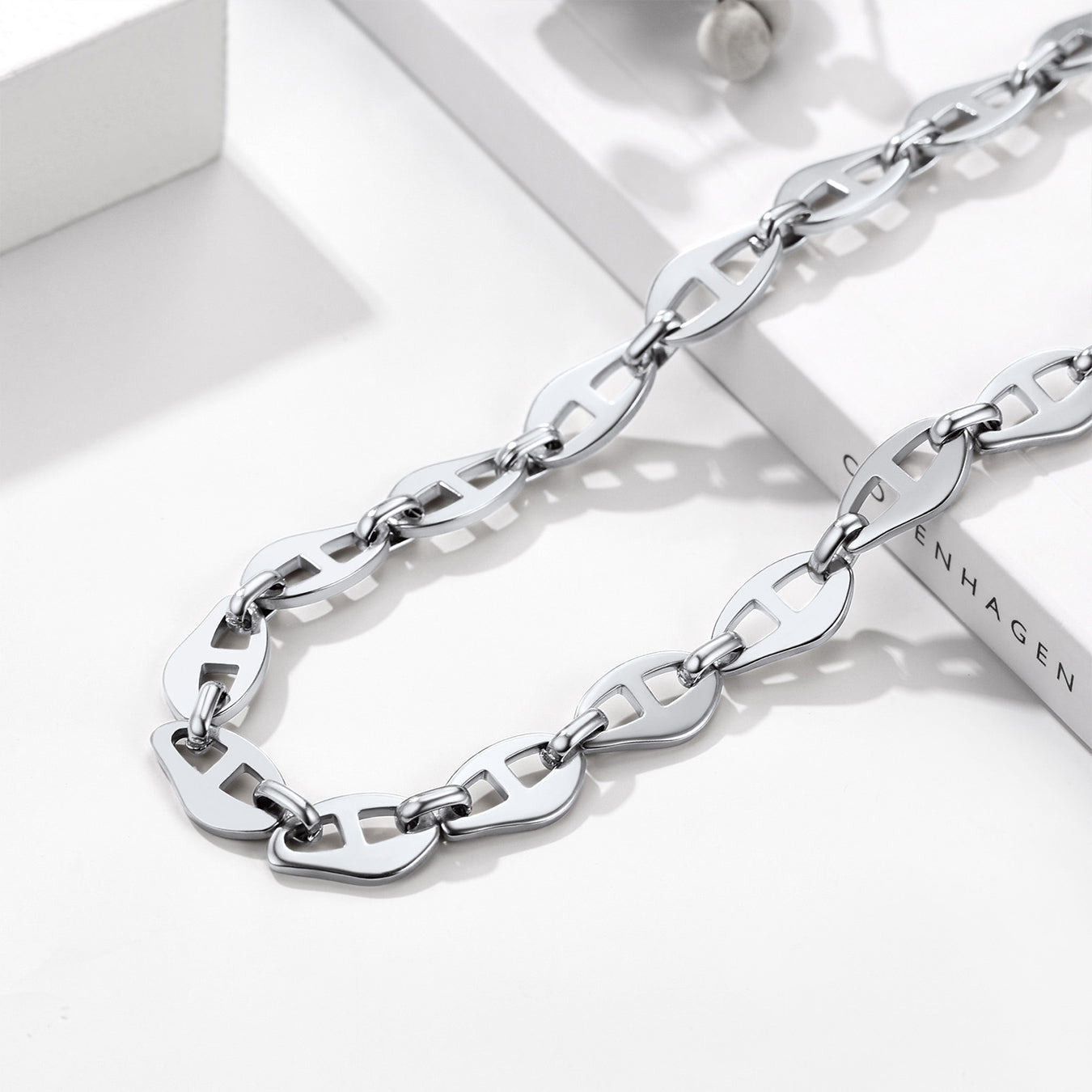 7.5mm Anchor Chain Link Choker Necklace for