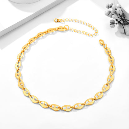7.5mm Anchor Chain Link Choker Necklace for