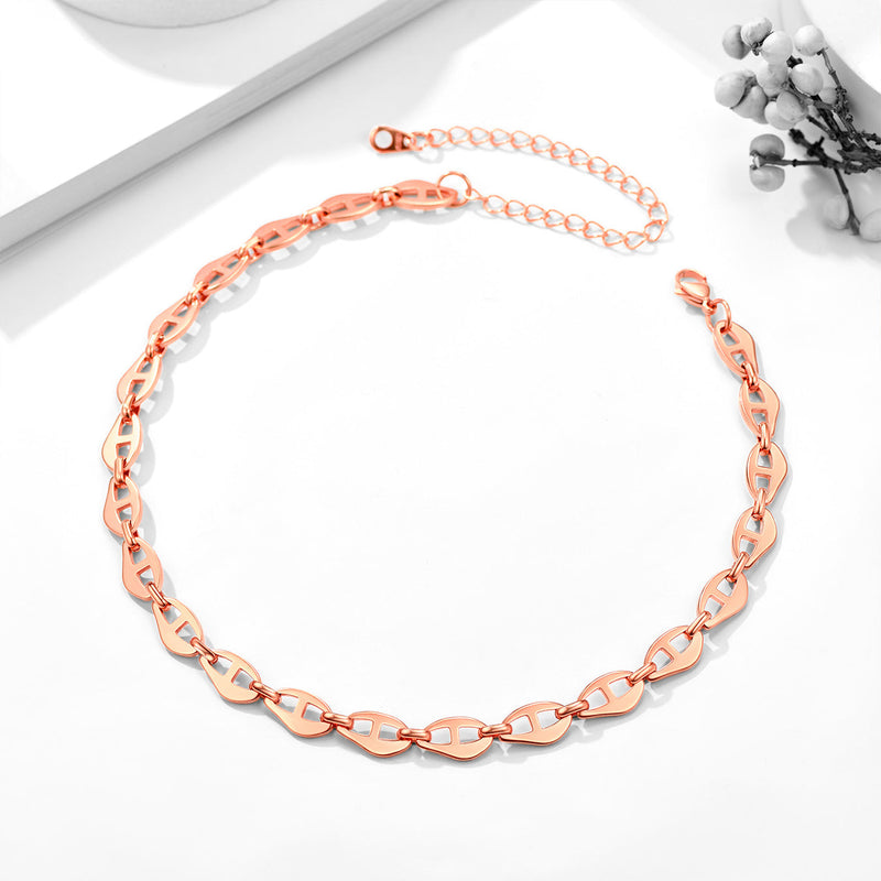 7.5mm Anchor Chain Link Choker Necklace for