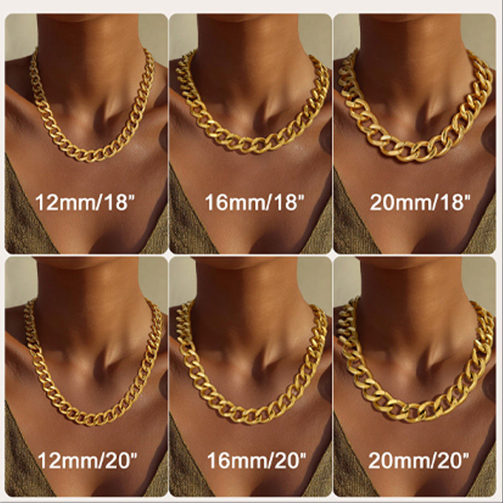 Chunky Cuban Link Chain Necklace for