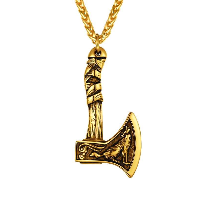 Norse Viking Battle Axe Necklace Amulet Jewelry for