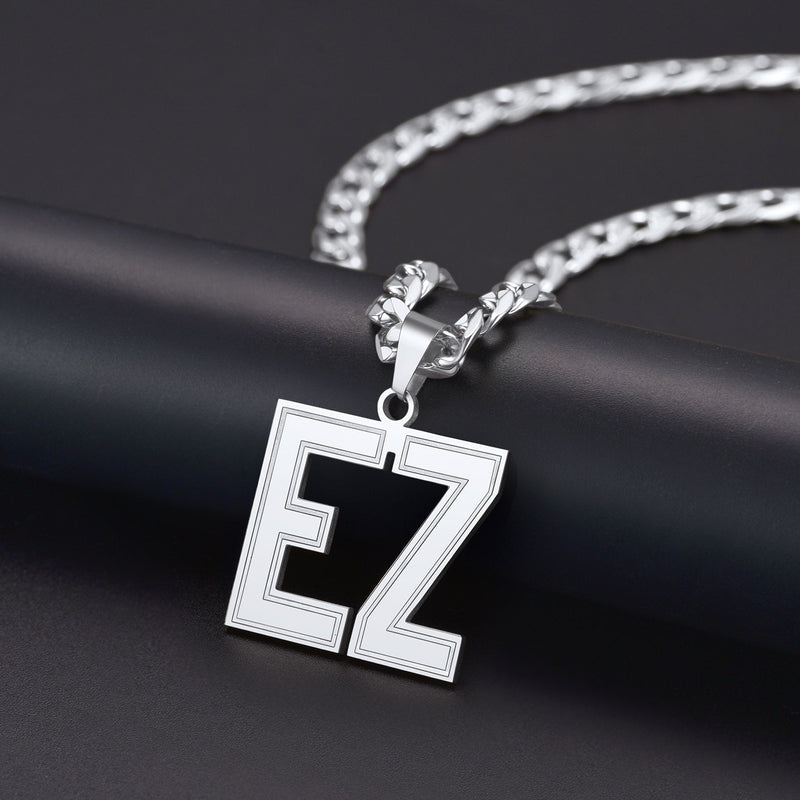 Custom Name Letter Cuban Link Chain Necklace for