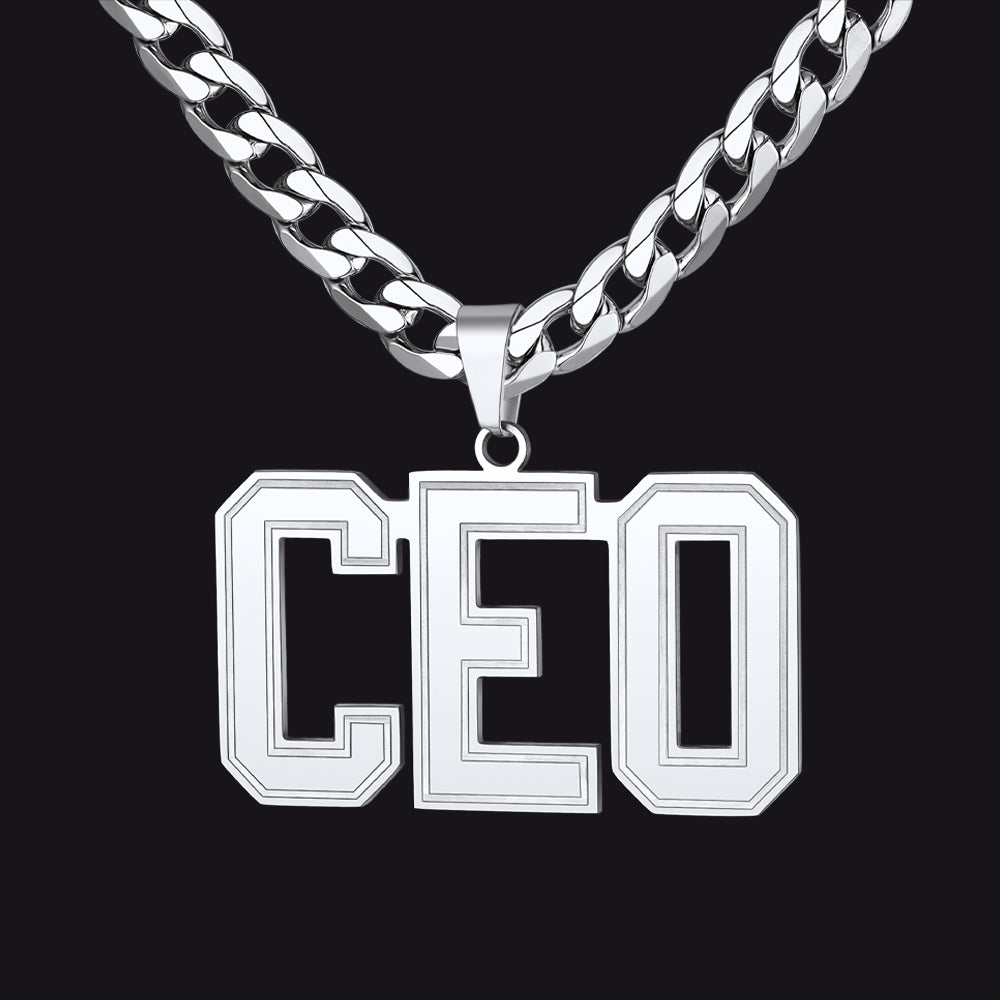 Custom Name Letter Cuban Link Chain Necklace for