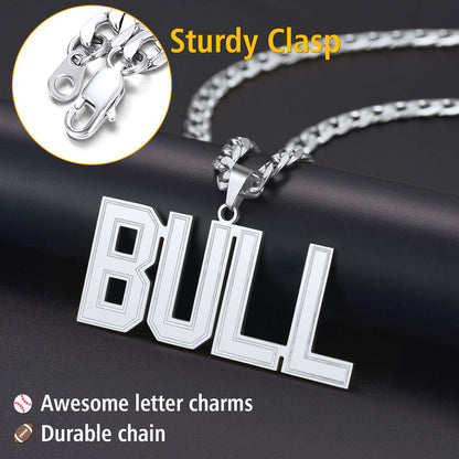 Custom Name Letter Cuban Link Chain Necklace for