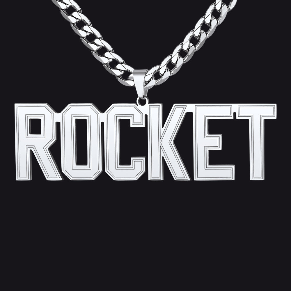 Custom Name Letter Cuban Link Chain Necklace for