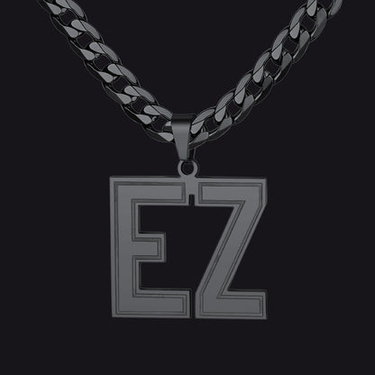 Custom Name Letter Cuban Link Chain Necklace for