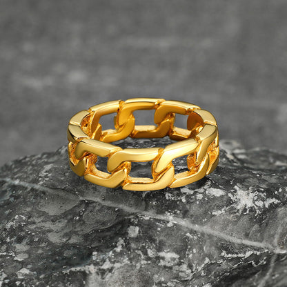 Chunky Cuban Link Chain Ring for Stainless Steel