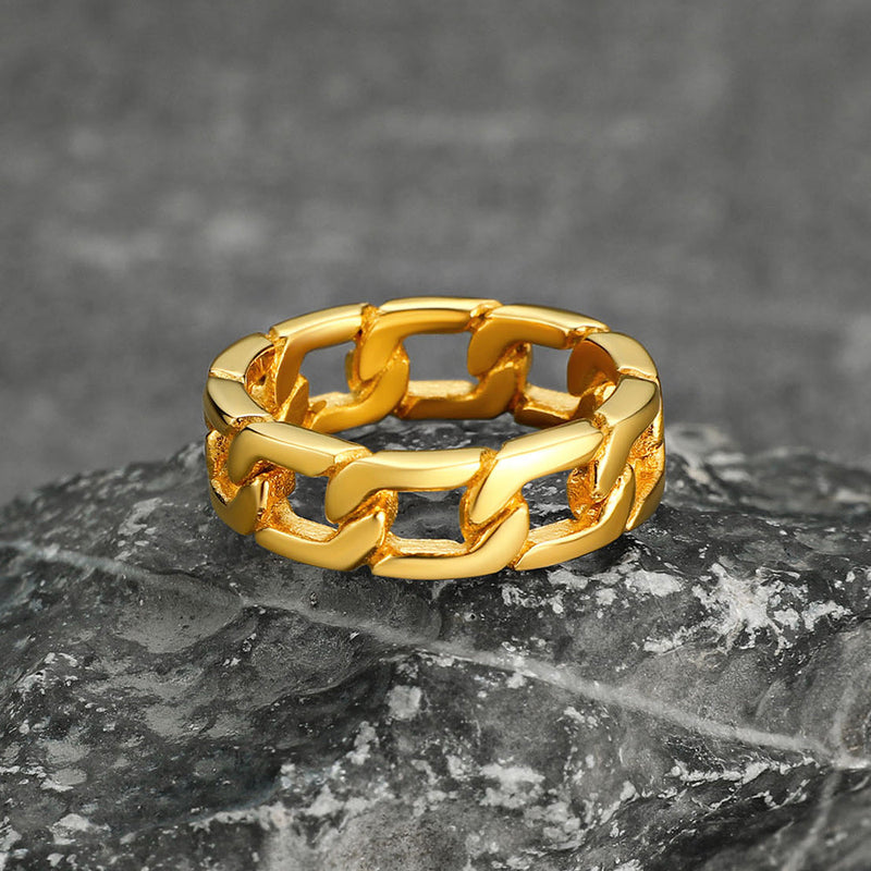 Chunky Cuban Link Chain Ring for Stainless Steel