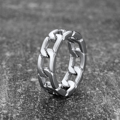 Chunky Cuban Link Chain Ring for Stainless Steel