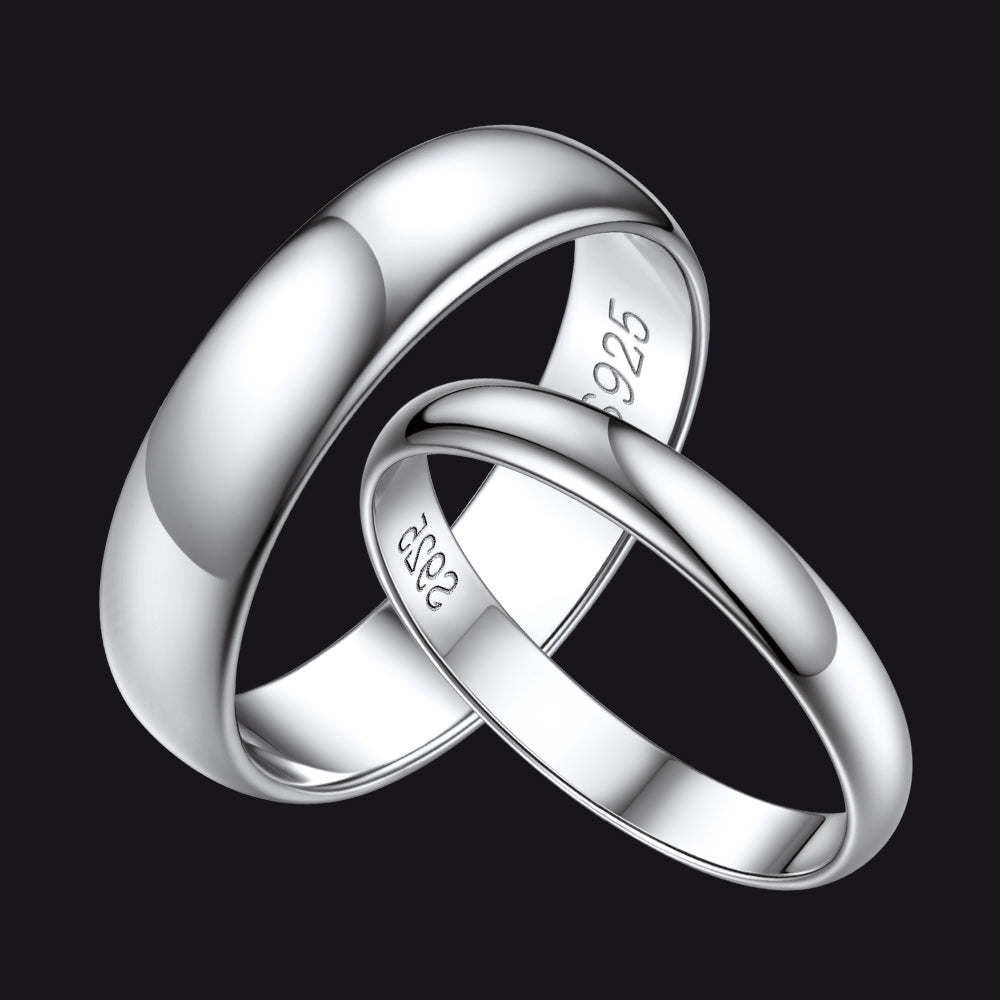 Sterling Silver Minimalist Band Ring for Couple