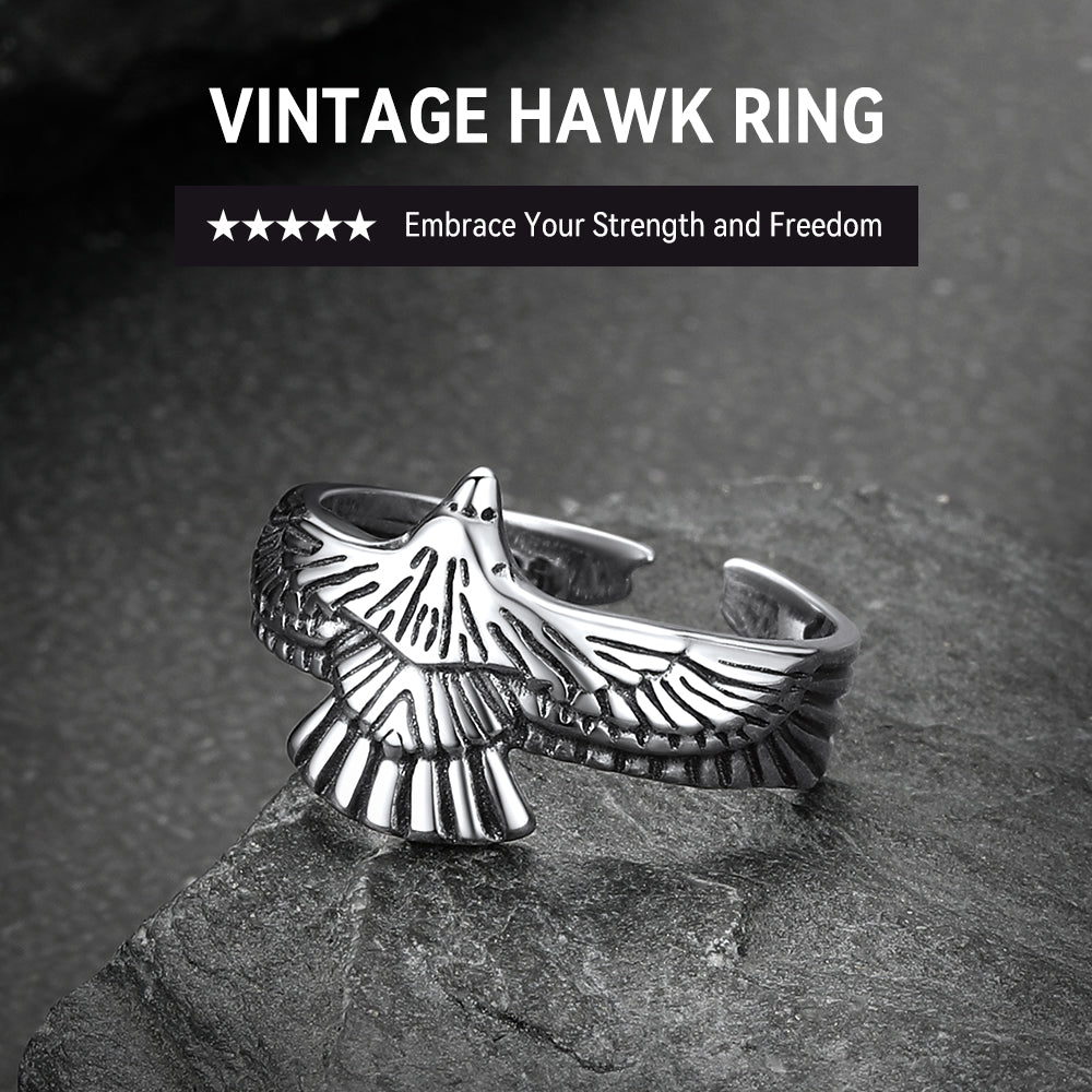 Faithheart Punk Hawk Open Adjustable Ring for