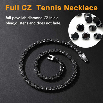 Cz Diamond Cut Tennis Chain Necklace for
