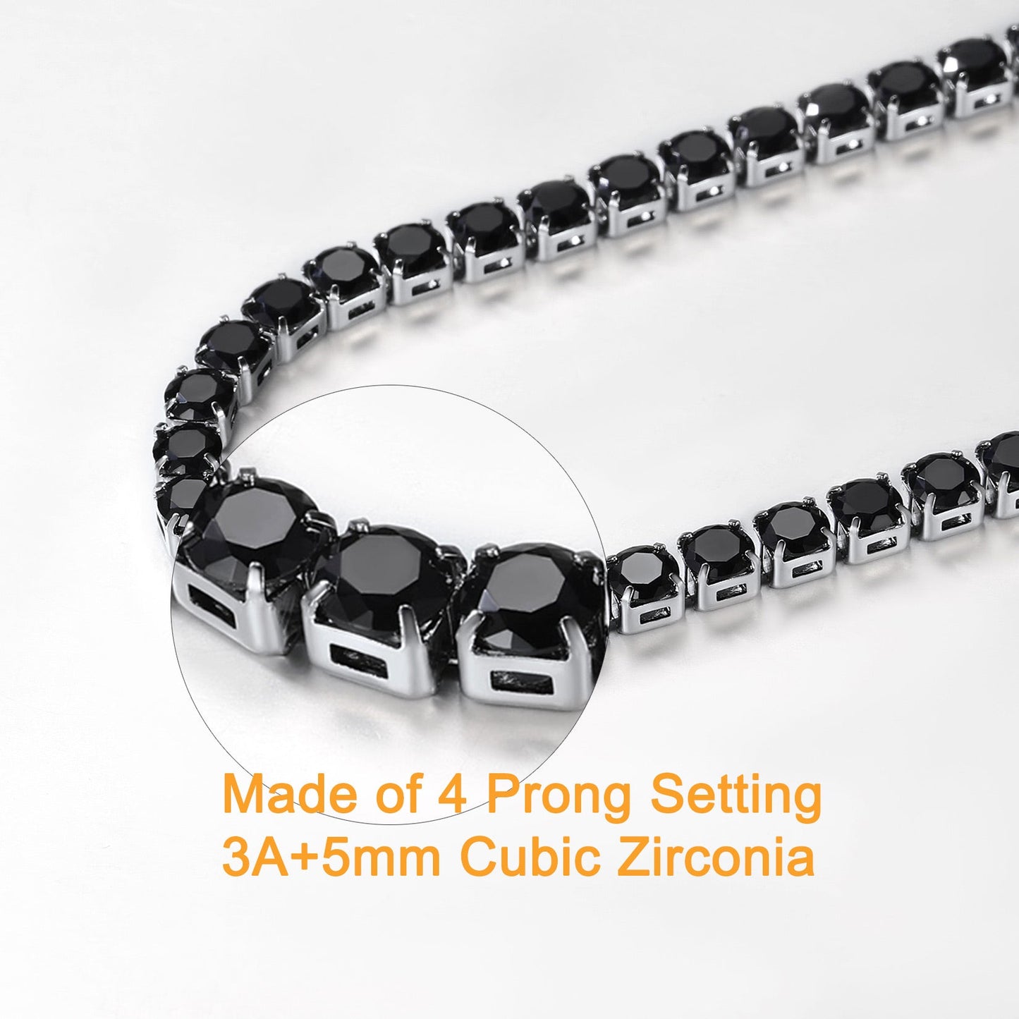 Cz Diamond Cut Tennis Chain Necklace for