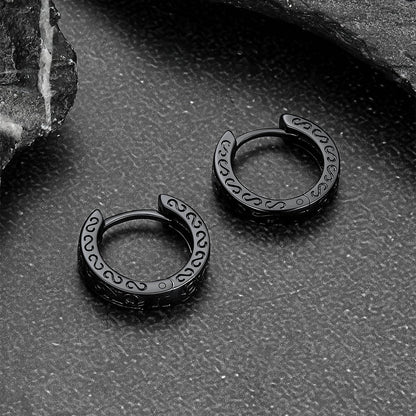 Sterling Silver Vine Celtic Huggie Hoop Earrings for