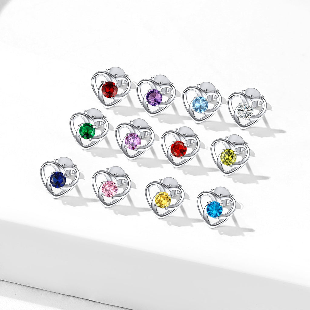 Sterling Silver Celtic Knot Birthstone Stud Earrings Birthday Gifts for