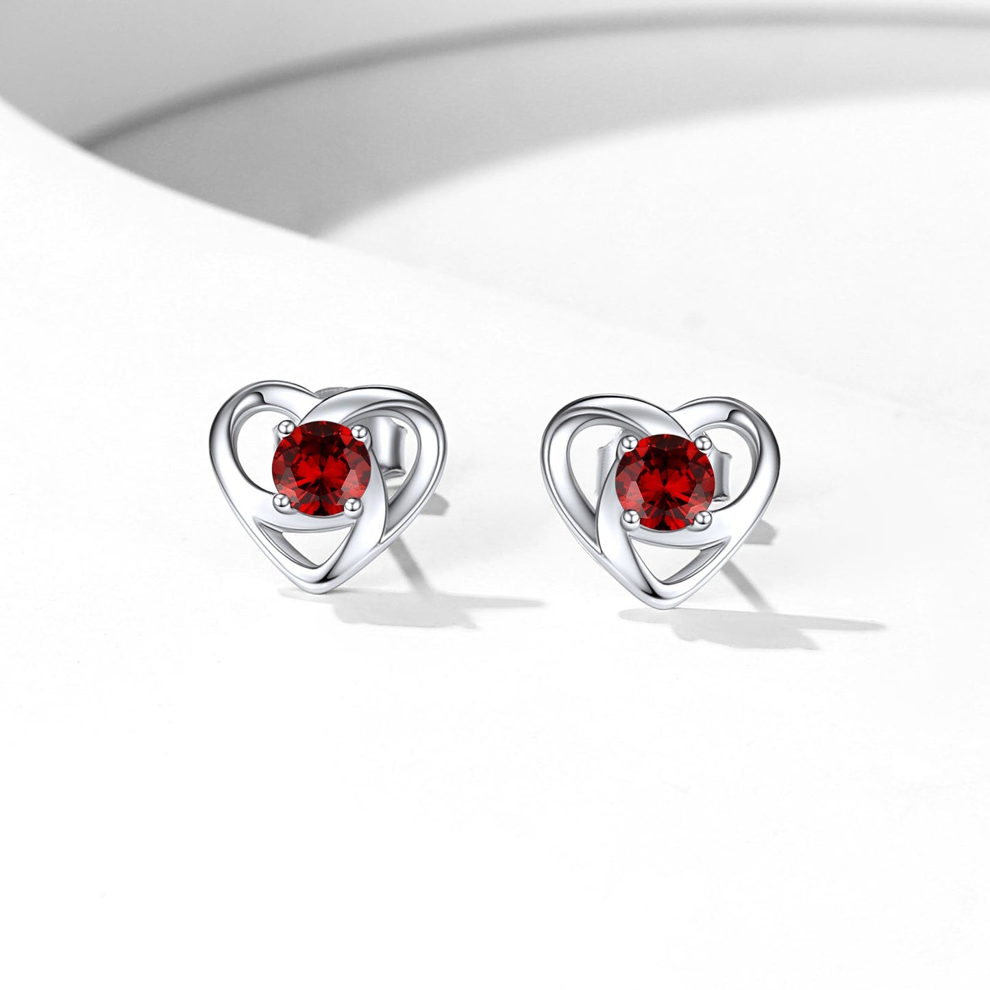 Sterling Silver Celtic Knot Birthstone Stud Earrings Birthday Gifts for