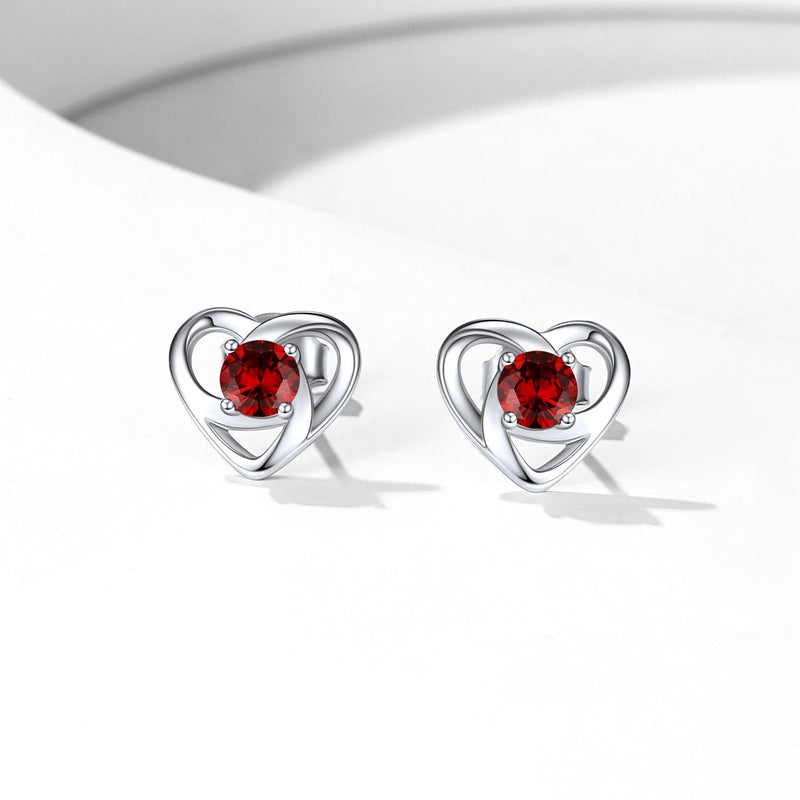 Sterling Silver Celtic Knot Birthstone Stud Earrings Birthday Gifts for