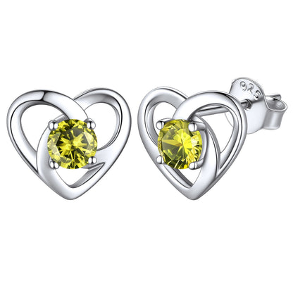 Sterling Silver Celtic Knot Birthstone Stud Earrings Birthday Gifts for