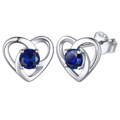 Sterling Silver Celtic Knot Birthstone Stud Earrings Birthday Gifts for