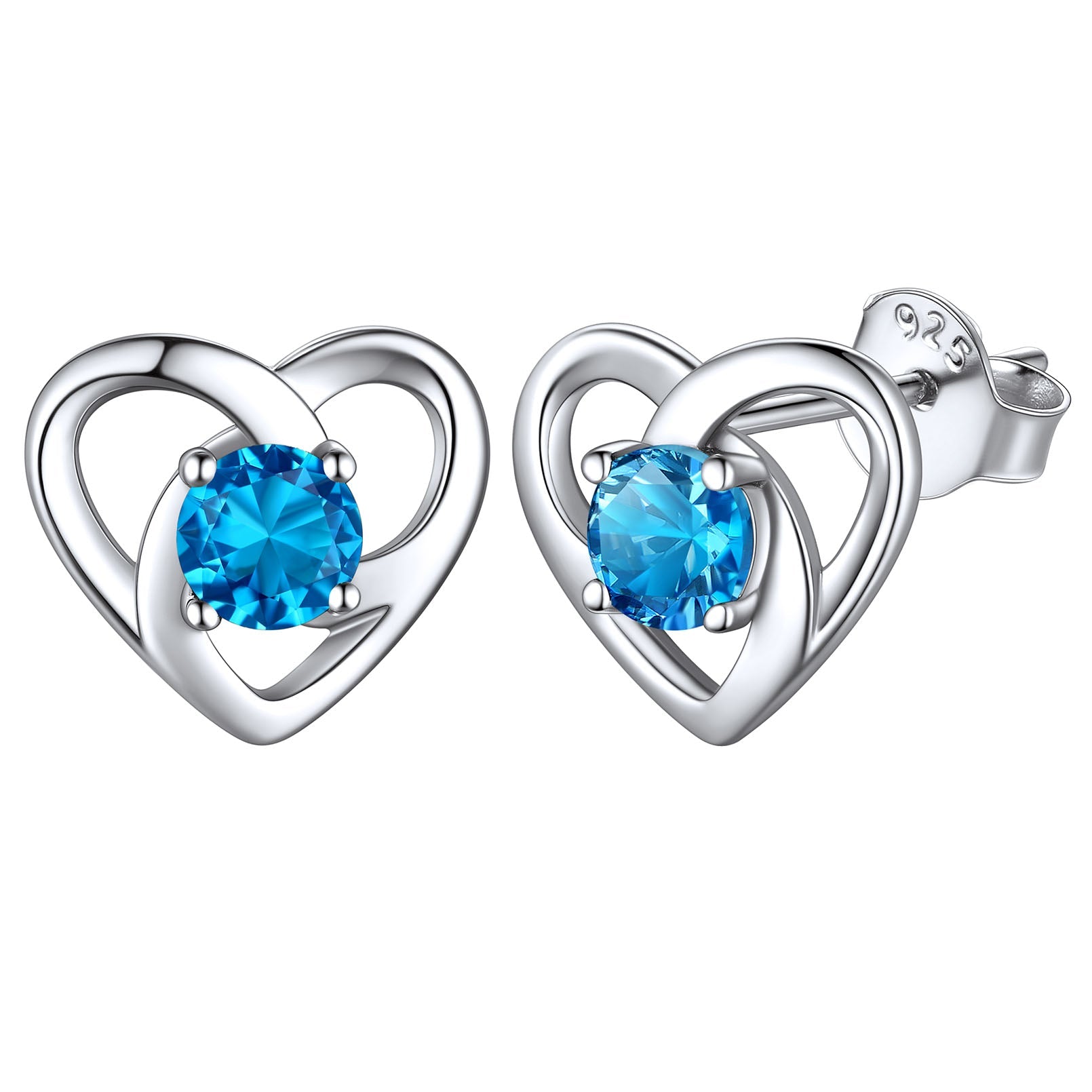 Sterling Silver Celtic Knot Birthstone Stud Earrings Birthday Gifts for