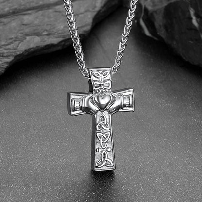 Custom Celtic Cross Urn Cremation Pendant Necklace for Ashes