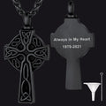 Custom Celtic Cross Urn Necklace for Ashes Cremation Jewelry