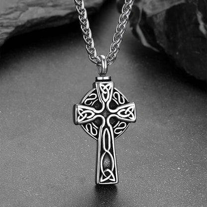 Custom Celtic Cross Urn Necklace for Ashes Cremation Jewelry