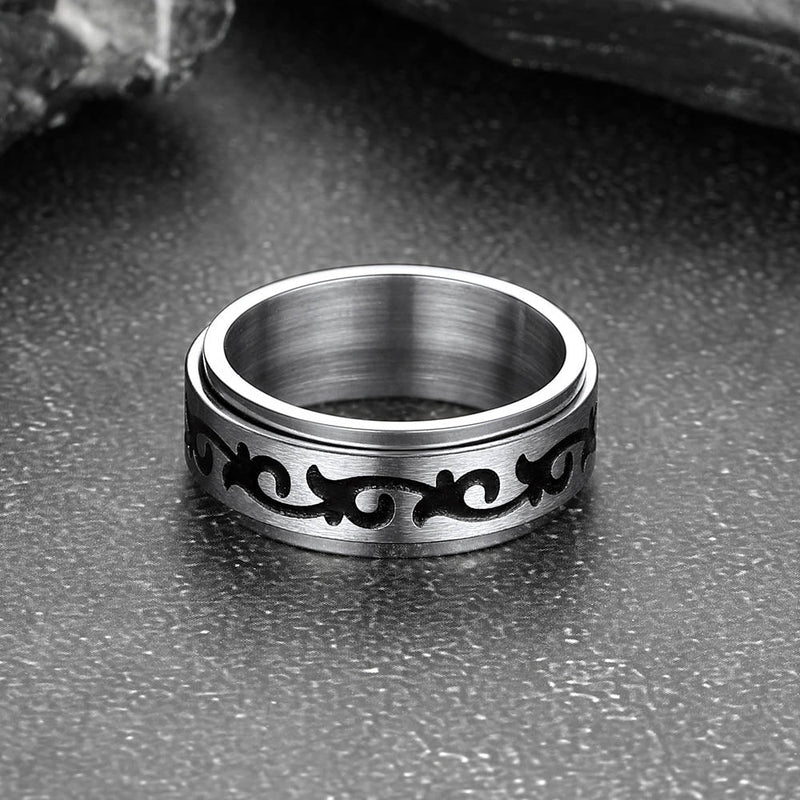 Celtic Knot Finger Spinner Band Ring for