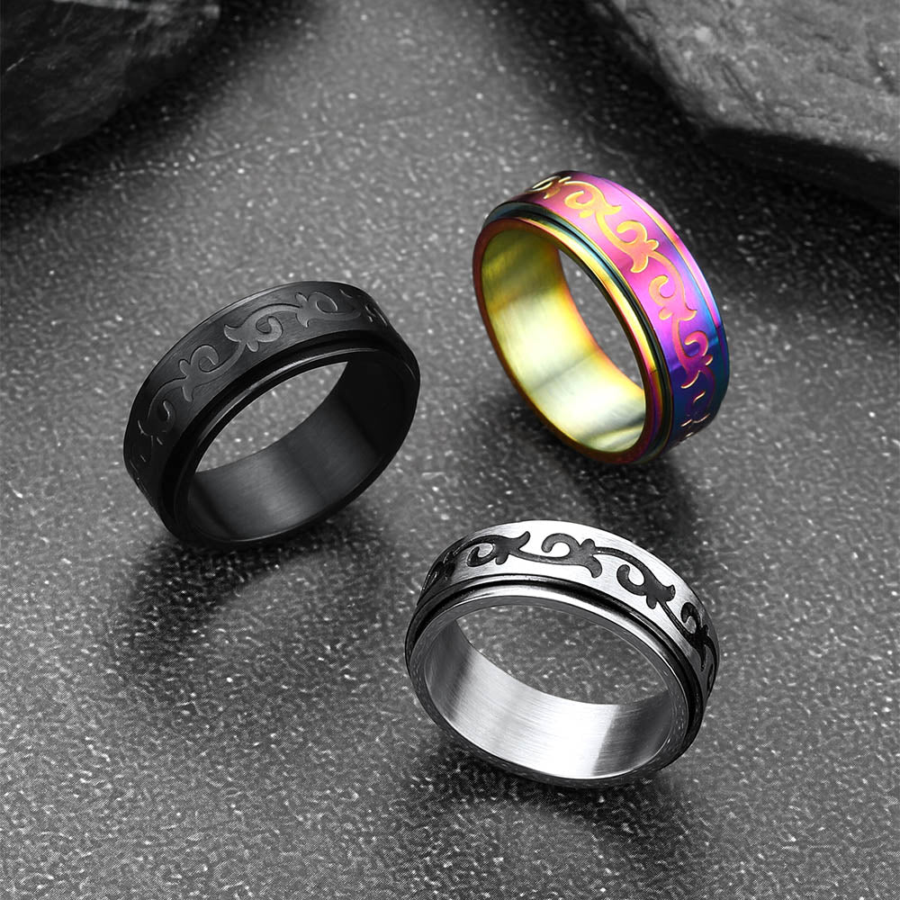 Celtic Knot Finger Spinner Band Ring for