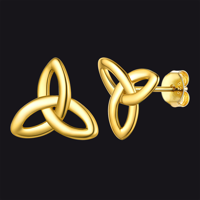 Silver Celtic Knot Stud Earrings for