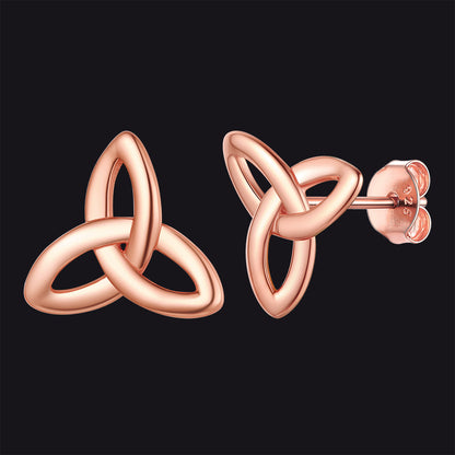 Silver Celtic Knot Stud Earrings for