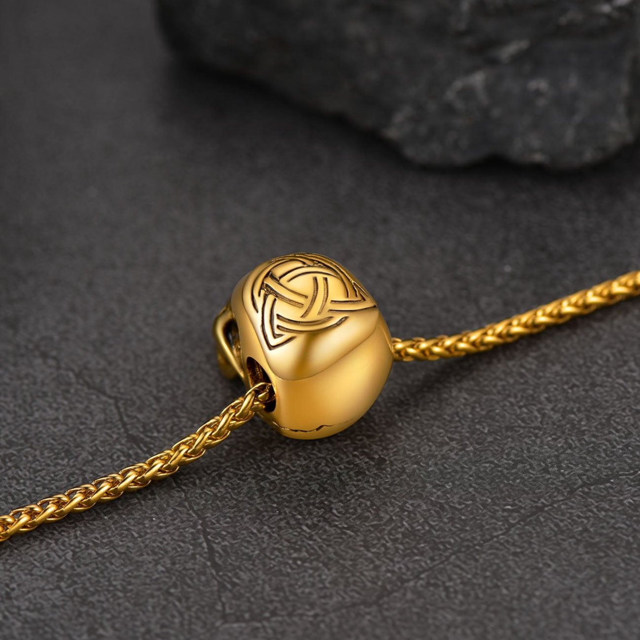 Gothic Celtic Skull Pendant Necklace for