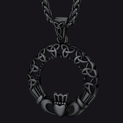 Claddage Circle Celtic Knot Pendant Necklace for /
