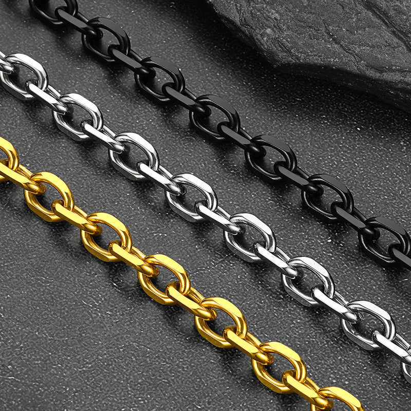 9mm Rolo Link Chain Necklace & Bracelet Set for