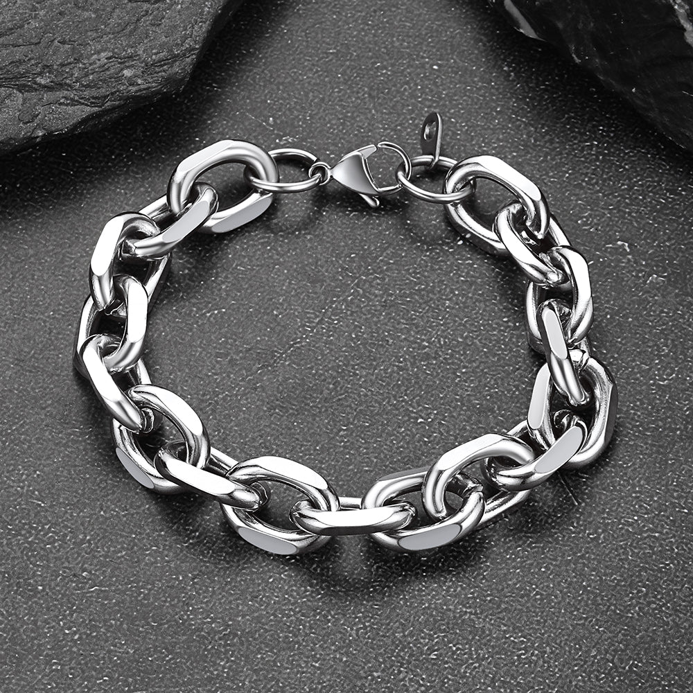 Stainless Steel Rolo Link Bracelet for