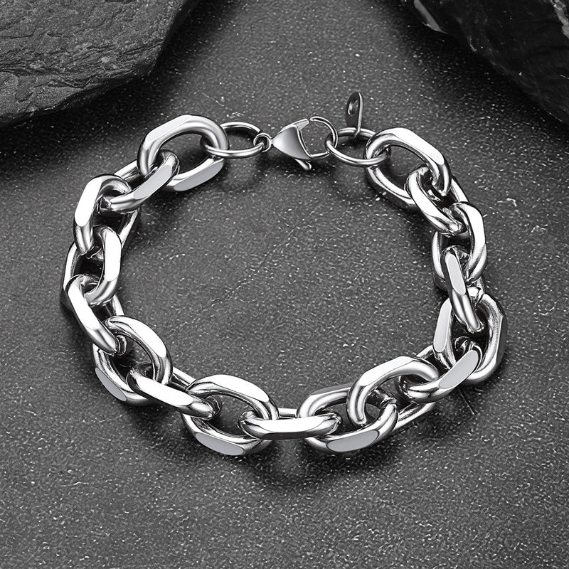 Stainless Steel Rolo Link Bracelet for