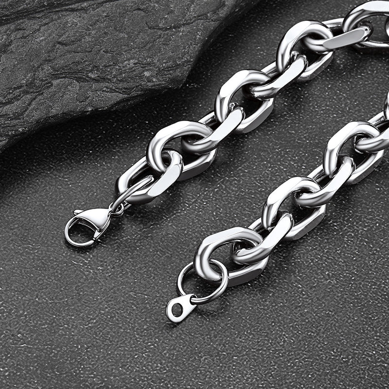 Stainless Steel Rolo Link Bracelet for