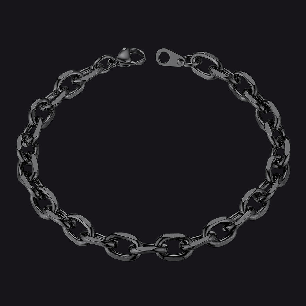 Stainless Steel Rolo Link Bracelet for