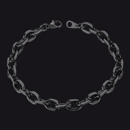 Stainless Steel Rolo Link Bracelet for