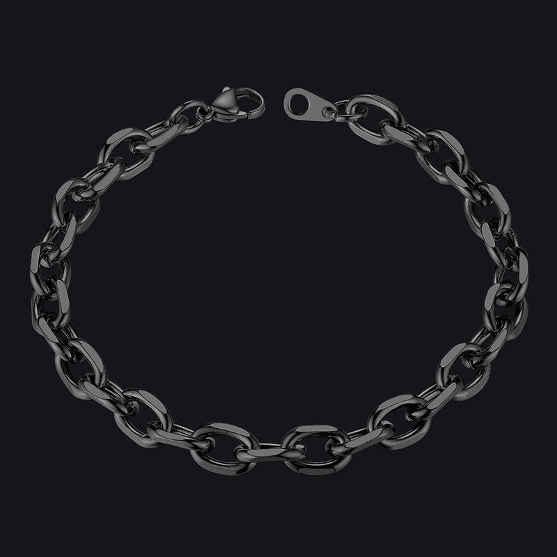 Stainless Steel Rolo Link Bracelet for