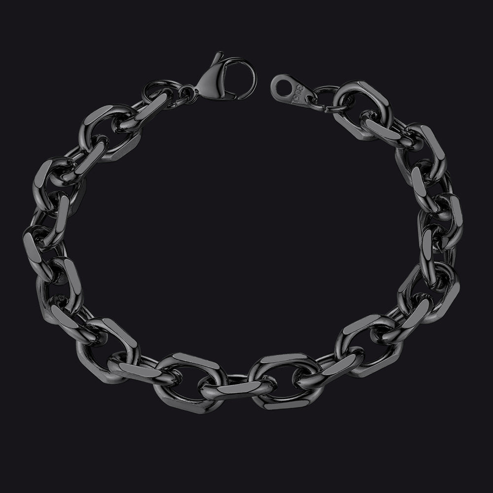 Stainless Steel Rolo Link Bracelet for