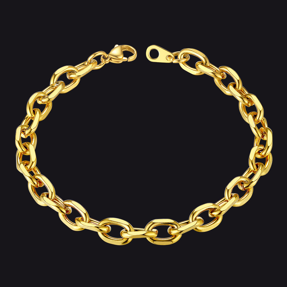 Stainless Steel Rolo Link Bracelet for