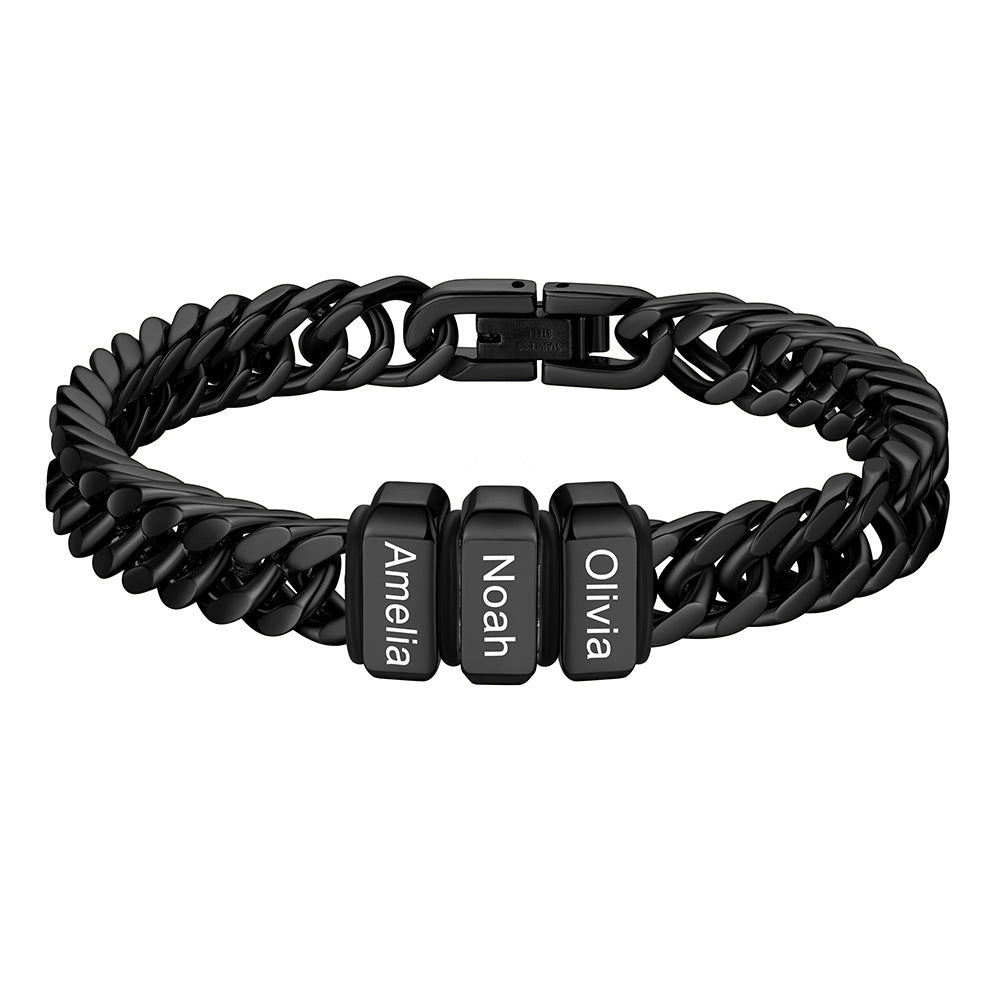 Personalized Cuban Link Bracelet Engraved Name Bracelet for