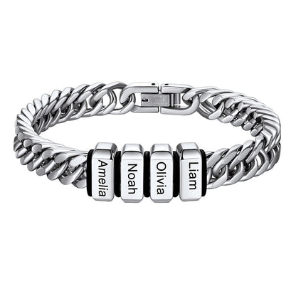 Personalized Cuban Link Bracelet Engraved Name Bracelet for