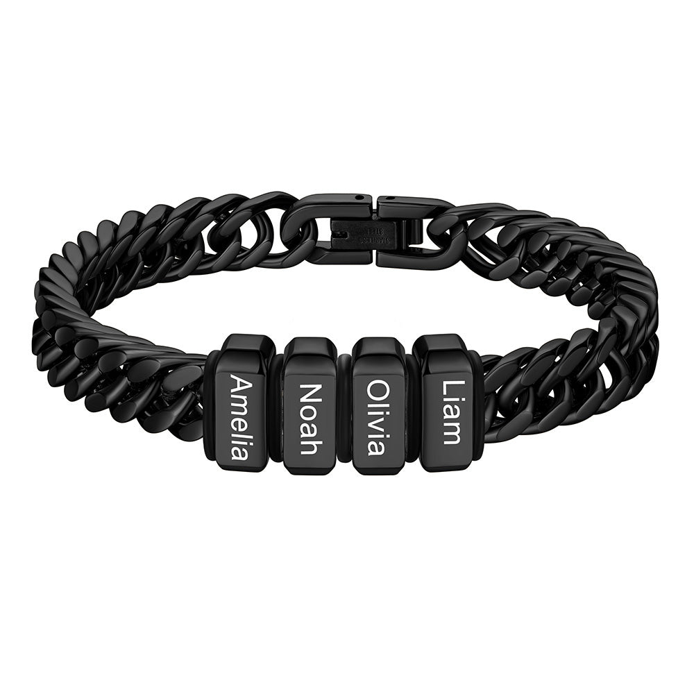 Personalized Cuban Link Bracelet Engraved Name Bracelet for